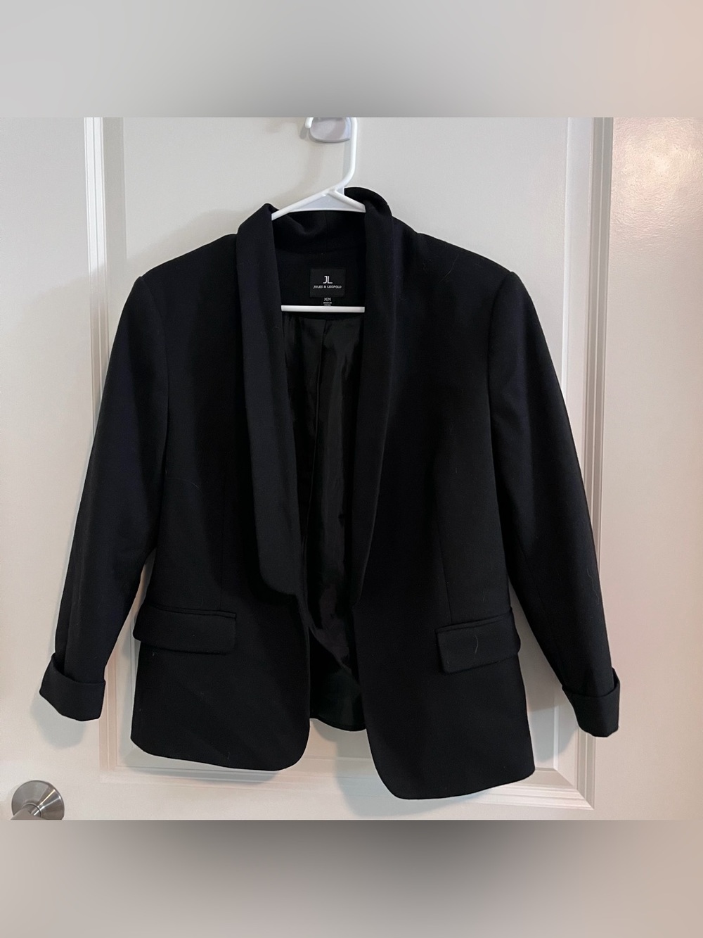 Black Open Front Blazer - Classic Tailored Jacket